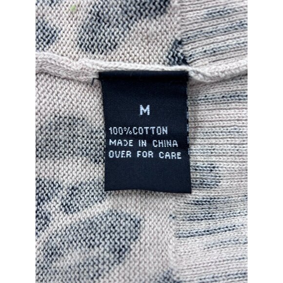 AB Studio Womens Leopard Print Cardigan Sweater Medium 100% Cotton Button Front - Picture 11 of 11